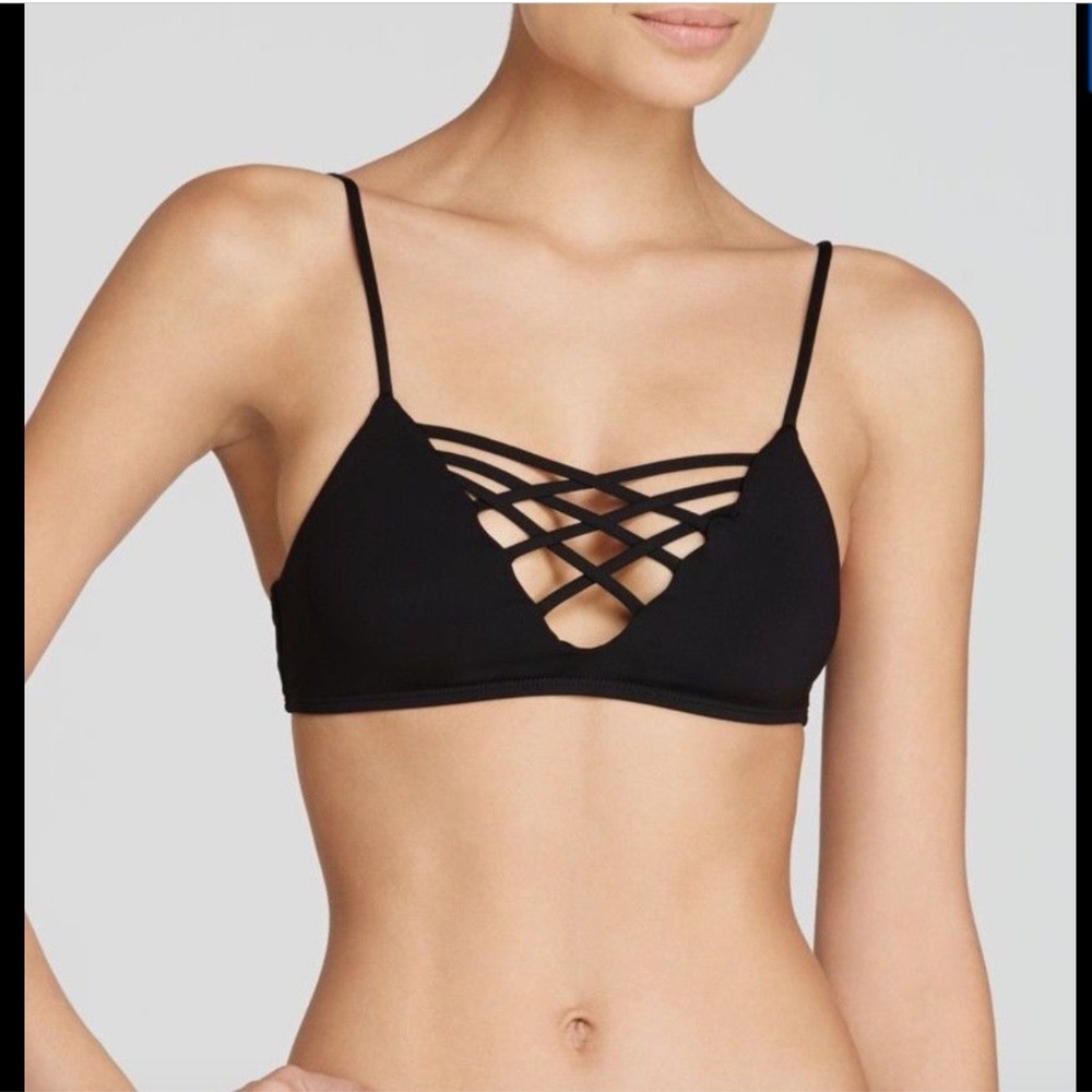 NWT L Space Jaime Crisscross Bikini Top‎ in Black [SZ Large ] #1206